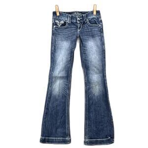 Maurices Premium Jeans Womens 1/2 Denim Stretch Bootcut Western Rancher Rodeo